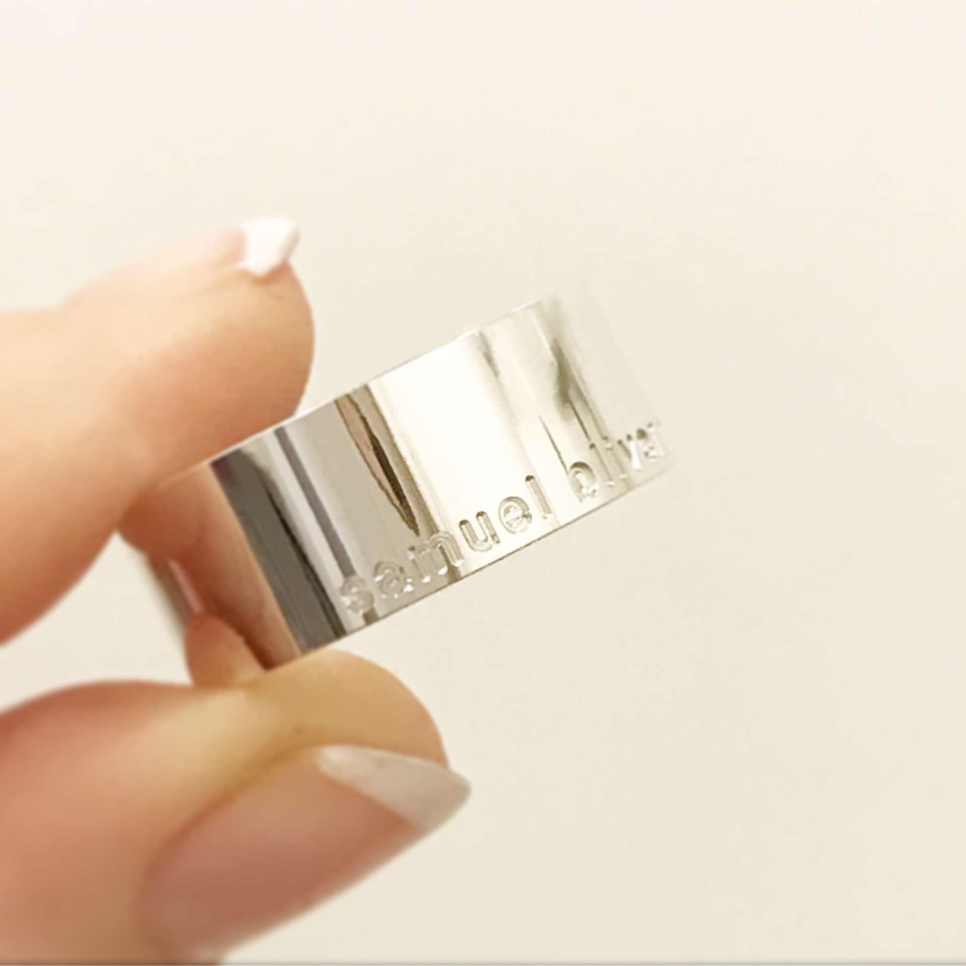 namnring i silver